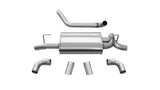 Corsa 2018-2025 Jeep Wrangler JL 2.5in Dual Rear Turn Down Exit Sport Axle-Back Exhaust