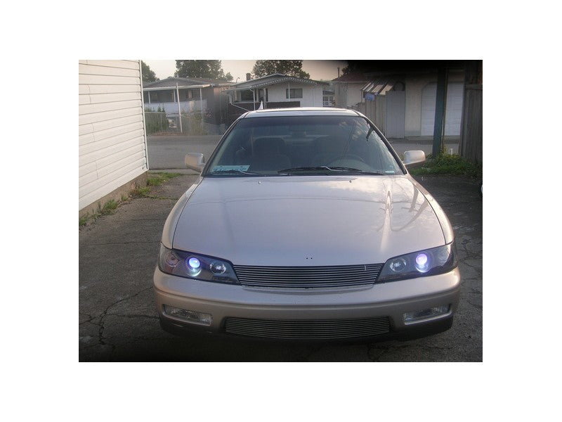 Spyder Honda Accord 94-97 1PC Projector Headlights LED Halo Amber Reflector Blk PRO-YD-HA94-AM-BK