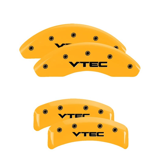 MGP 4 Caliper Covers Engraved Front & Rear Vtech Yellow Finish Black Char 2003 Honda Element