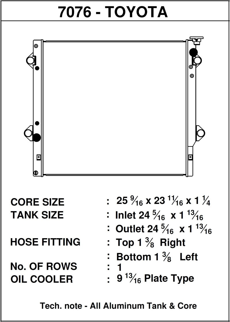 CSF 06-14 Toyota FJ Cruiser 4.0L / 03-09 Toyota 4Runner 4.0L / 2010 Toyota 4Runner 2.7L Radiator