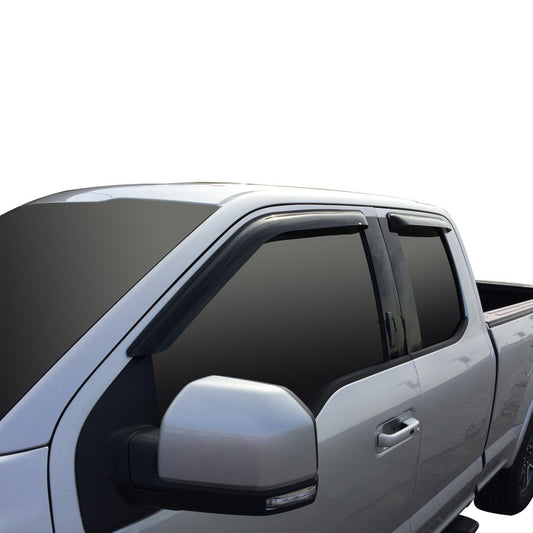 Westin 2015-2018 Ford F-150 SuperCab Wade Slim Wind Deflector 4pc - Smoke