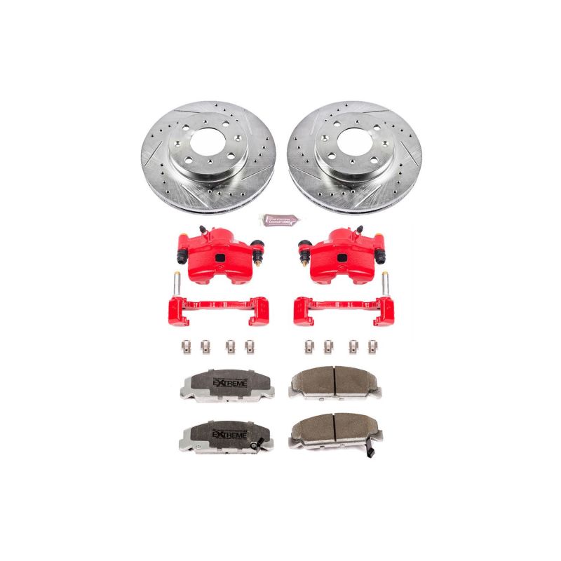 Power Stop 90-00 Honda Civic Front Z26 Street Warrior Brake Kit w/Calipers