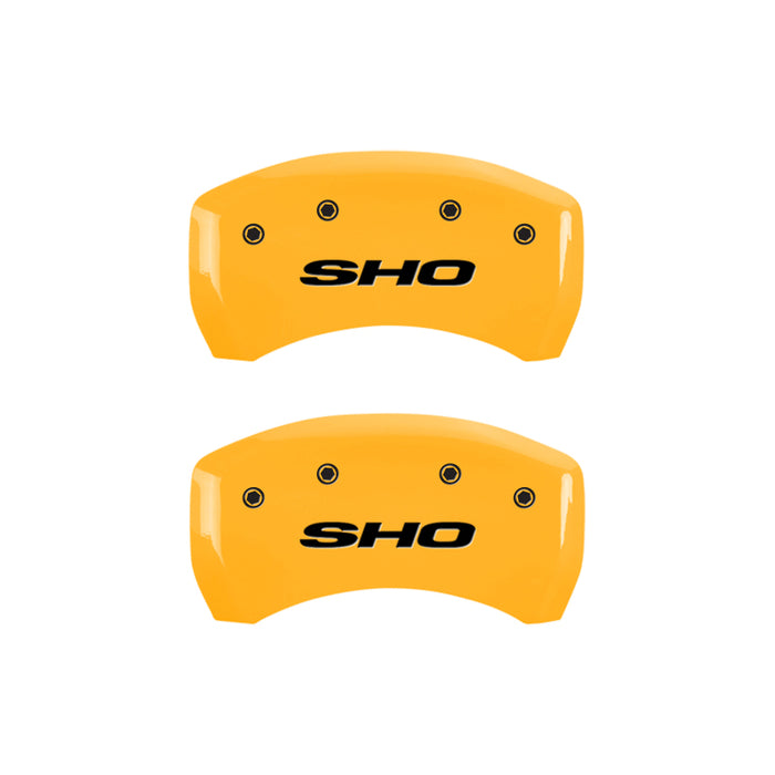 MGP 4 Caliper Covers Engraved Front & Rear SHO Yellow finish black ch