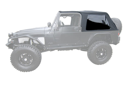 Rampage 2004-2006 Jeep Wrangler(TJ) LJ Unlimited Frameless Soft Top Kit - Black Diamond