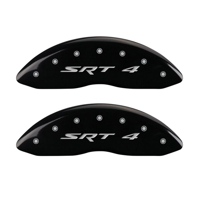 MGP 4 Caliper Covers Engraved Front & Rear SRT4 Black finish silver ch