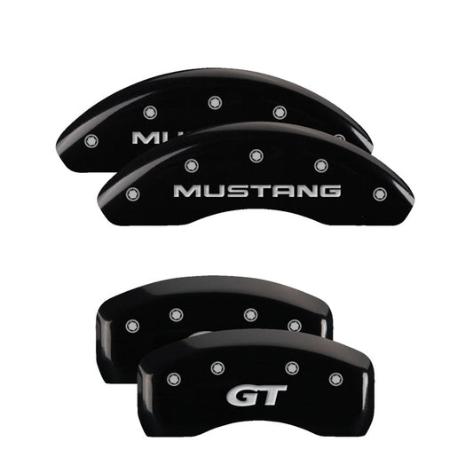 MGP Front set 2 Caliper Covers Engraved Front Oval logo/Ford Black finish silver ch