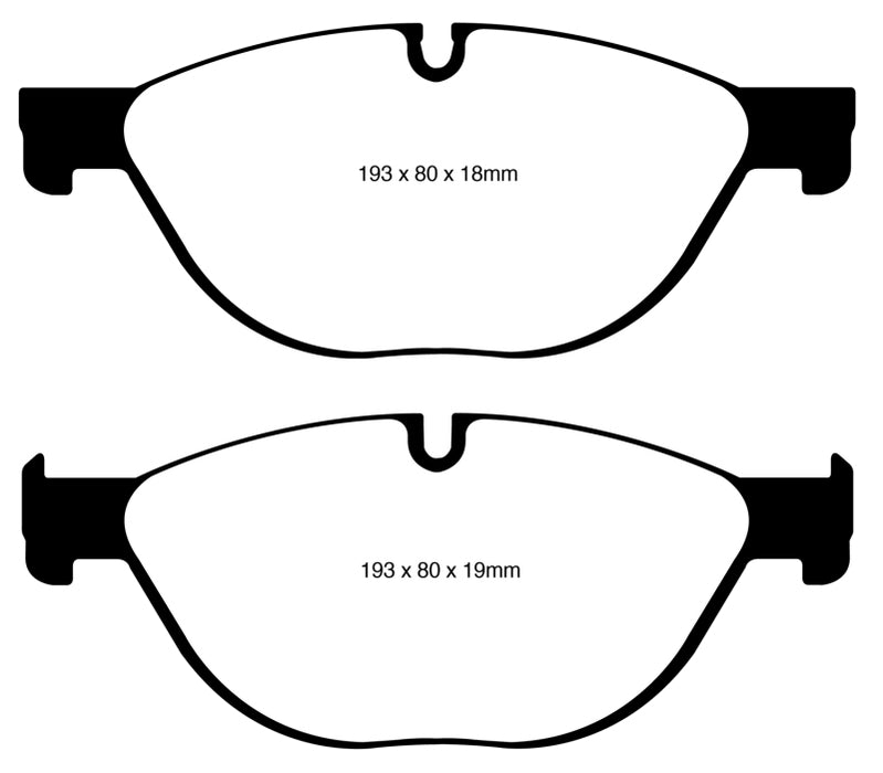 EBC 12-13 BMW 528 2.0 Turbo (F10) Performance Greenstuff Front Brake Pads