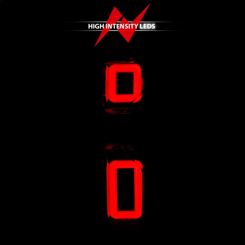 ANZO 19-21 Chevy Silverado Work Truck Full LED Taillights Chrome Housing Red Lens G2(w/C light Bars)