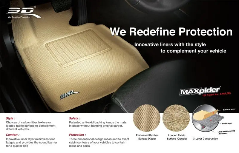 3D MAXpider 2016-2021 Honda Pilot Cross Fold (Behind 2nd Row) Kagu Cargo Liner - Black 3D MAXpider