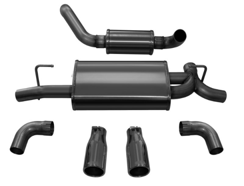 Corsa 18+ Jeep Wrangler JL 2.5in Dual Rear Exit Black Tips Touring Axle-Back Exhaust