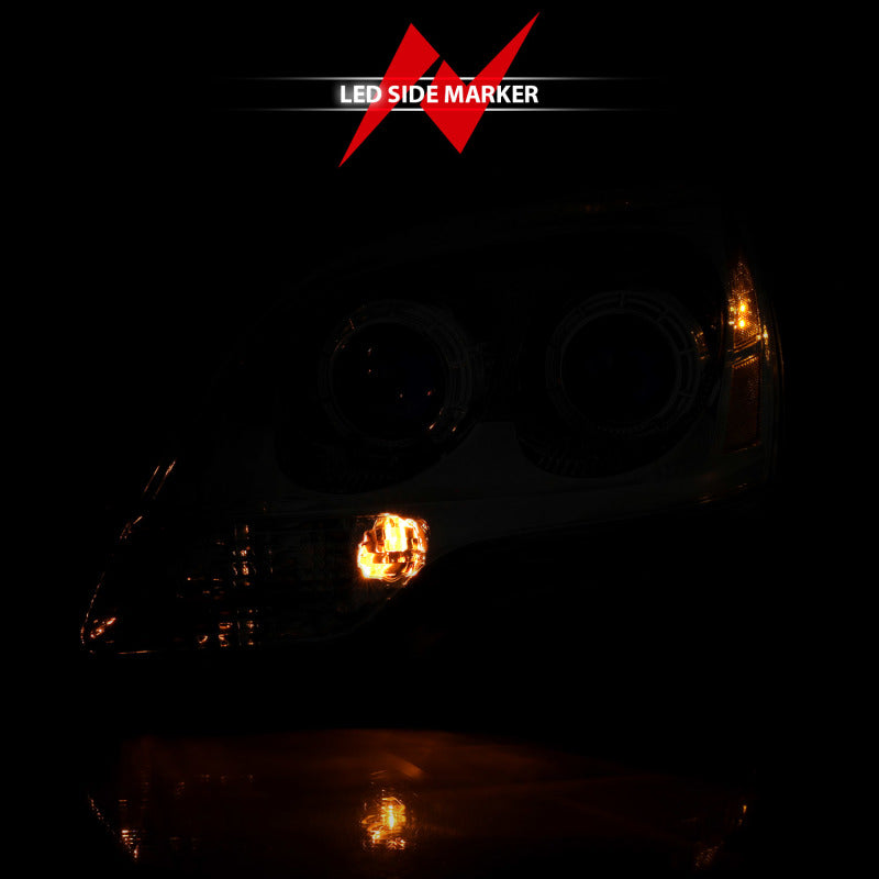 ANZO 2007-2014 Chevy Tahoe Crystal Headlight Chrome Amber(OE)