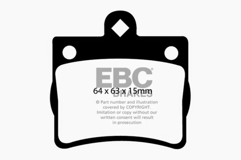 EBC 95-97 Mercedes-Benz C220 (W202) 2.2 (Single Pin Rear) Yellowstuff Rear Brake Pads