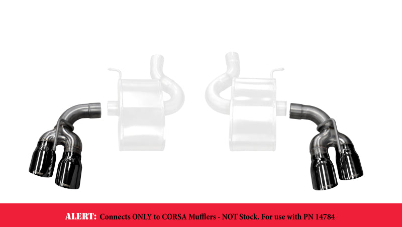 Corsa 2017-24 Chevy Camaro ZL1 2.75in Inlet / 4.0in Outlet Black PVD Tip Kit (For Corsa ExhaustOnly)