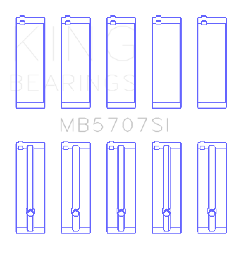 King Engine Bearings Hyundai G4KE / G4KC (Size +5) Main Bearings (Set of 5)