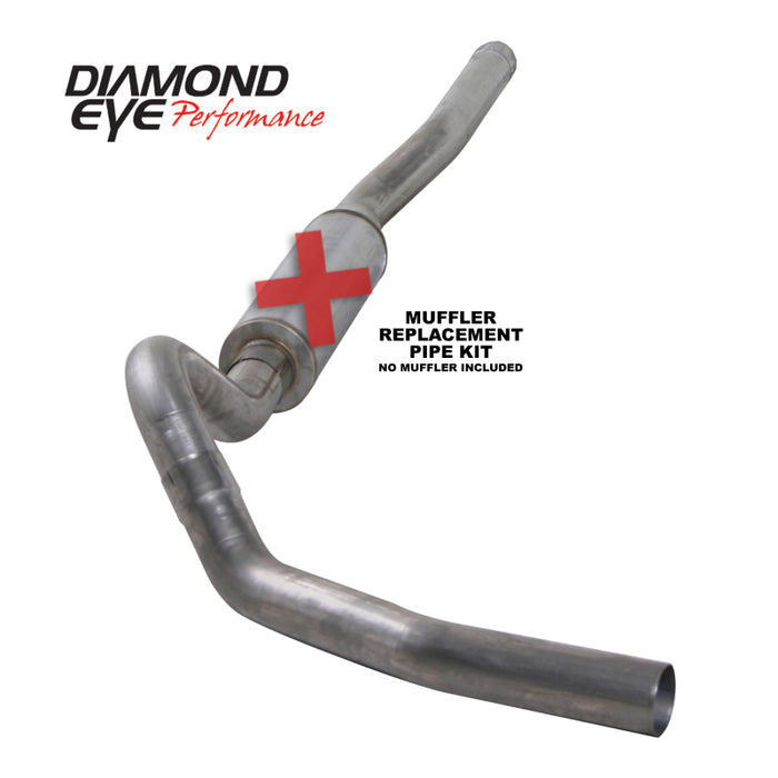 Diamond Eye KIT 4in CB SGL MFLR RPLCMENT PIPE SS CHEVY/GMC 6.6L 2500/3500 2006-2007.5