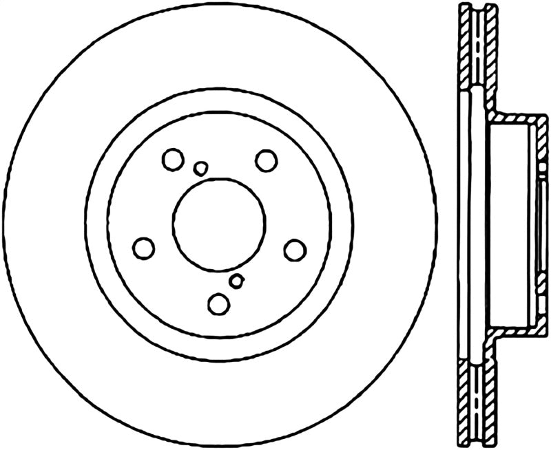 StopTech 05-17 Subaru Impreza WRX/STi SportStop Cryo Slotted & Drilled Front Right Rotor