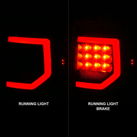 ANZO 07-11 Toyota Tundra Full LED Taillights Black Housing Clear Lens G2 (w/C light Bars)
