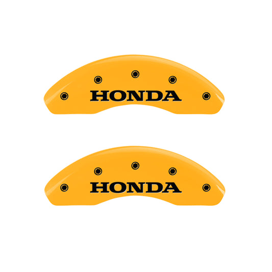 MGP 4 Caliper Covers Engraved Front & Rear Honda Yellow Finish Black Char 2004 Honda S2000