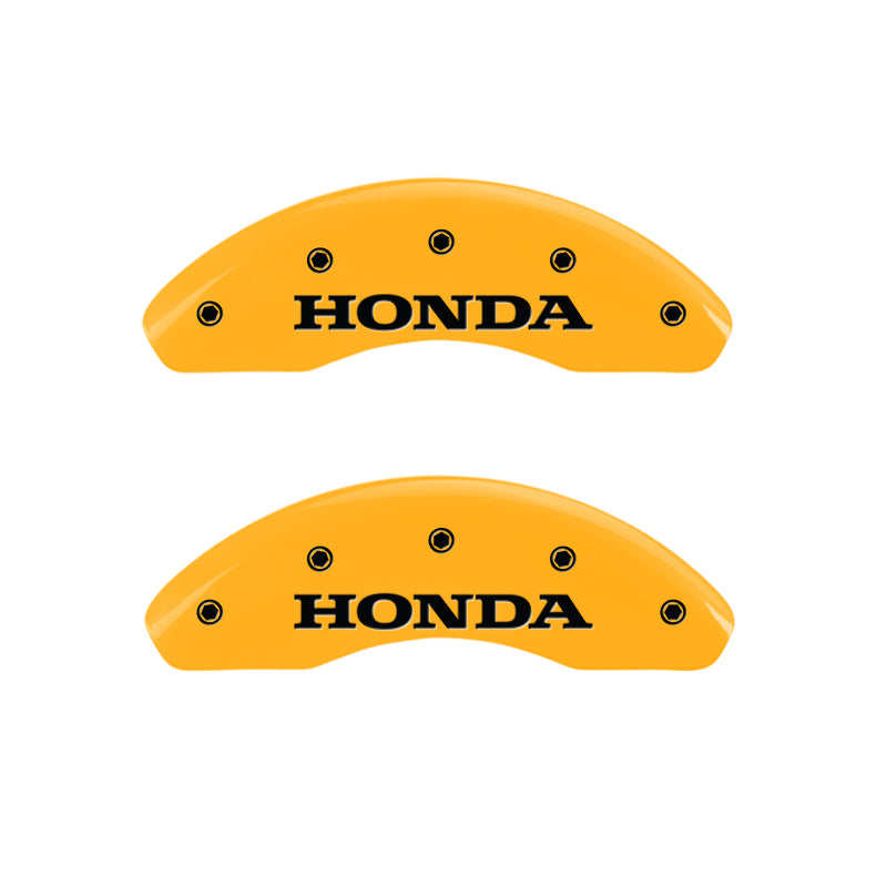 MGP 4 Caliper Covers Engraved Front & Rear Honda Yellow Finish Black Char 2003 Honda Element