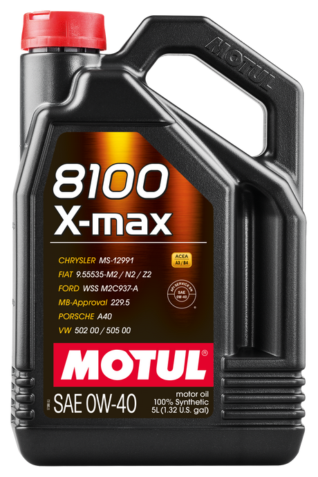 Motul 5L Synthetic Engine Oil 8100 0W40 X-MAX - Porsche A40