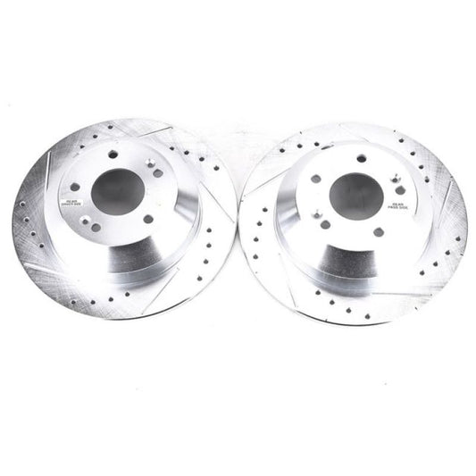 Power Stop 2019 Hyundai Santa Fe XL Rear Evolution Drilled & Slotted Rotors - Pair