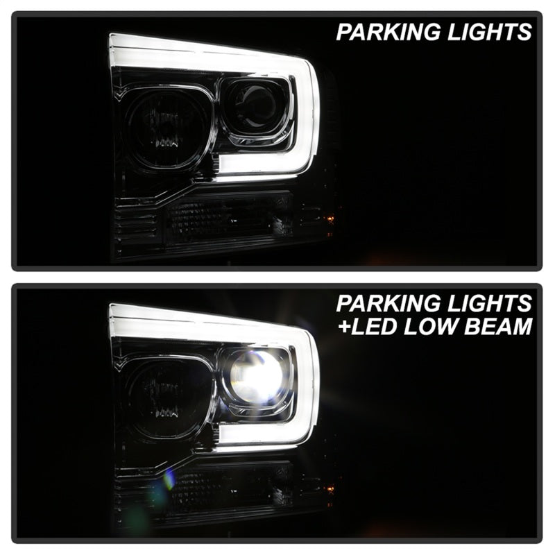 Spyder Platinum Ford F250/350/450 05-07 High-Power LED Module Proj. Headlights-Chrome (PRO-YD-FS05V2