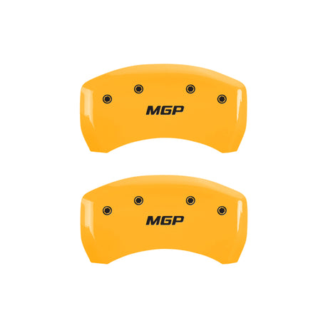 MGP 4 Caliper Covers Engraved Front & Rear MGP Yellow Finish Black Char 2000 Chevrolet Camaro