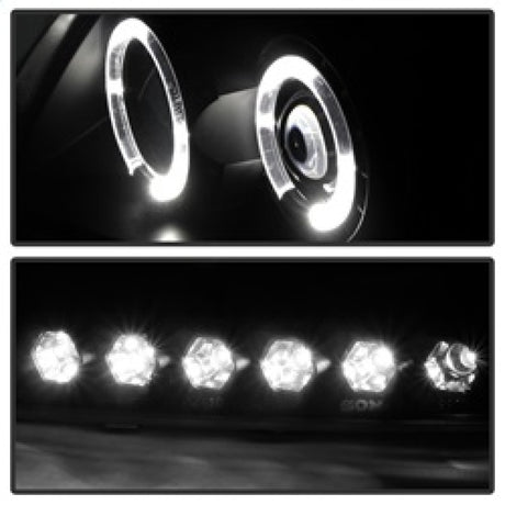 Spyder Ford F150 97-03 Projector - LED Halo Amber Reflector LED Blk Smke PRO-YD-FF15097-1P-AM-BSM