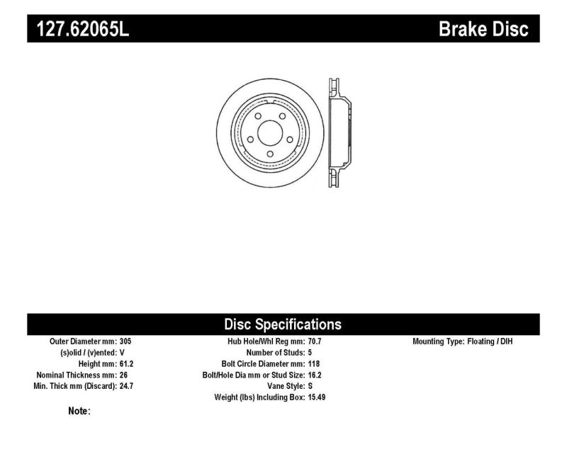 StopTech 98-02 Chevrolet Camaro / Pontiac Firebird/Trans Am Slotted & Drilled Rear Left Rotor