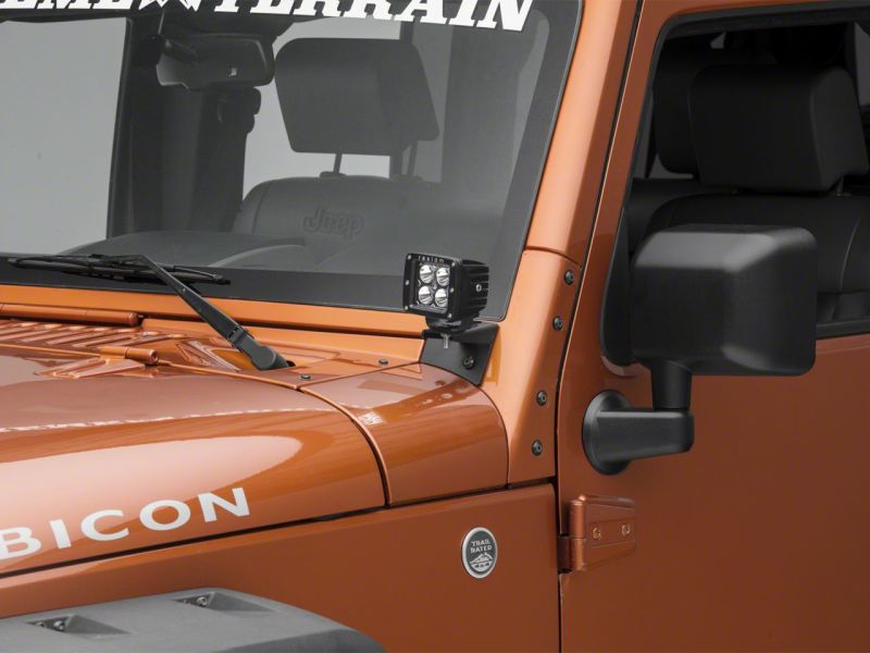 Raxiom 07-18 Jeep Wrangler JK Axial Series Windshield Pillar Mounted Light Brackets