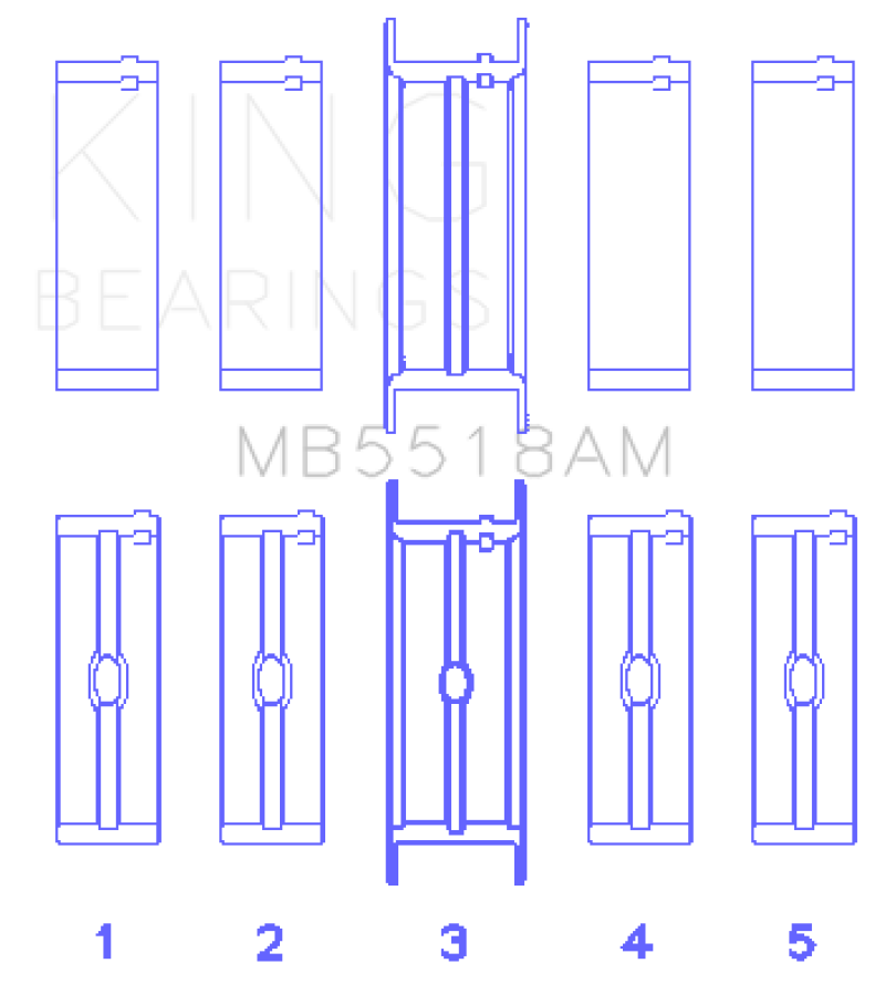 King Engine Bearings AMC / Jeep 390 & 401 (Undersize 0.30in) Crankshaft Main Bearing Set