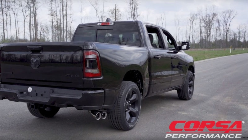 Corsa 19-24 Ram 1500 5.7L Crew Cab w/57in or 76in Bed Cat-Back Single Side Exit 4in PolishedDual Tip