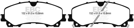 EBC 14+ Nissan Rogue 2.5 3 row seating Greenstuff Front Brake Pads
