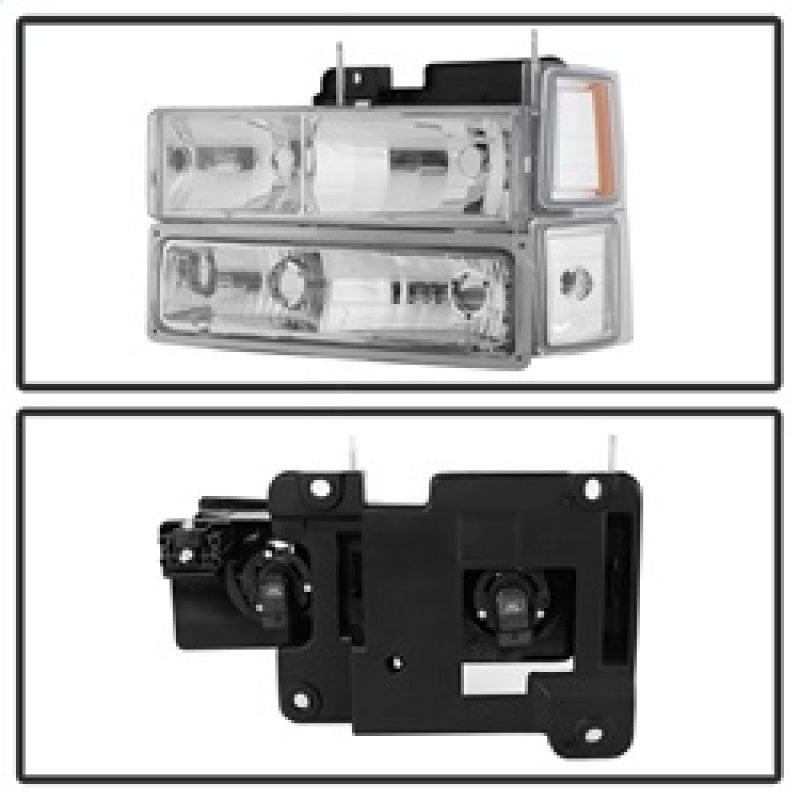 xTune Chevy Suburban 94-98 Headlights w/ Corner & Parking Lights 8pcs Chrome HD-JH-CCK88-AM-C-SET