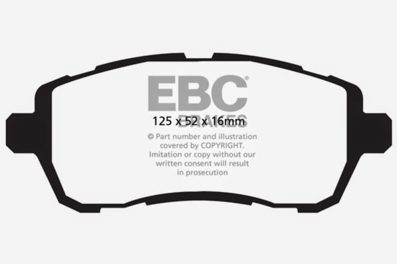 EBC 10+ Ford Fiesta 1.6 Ultimax2 Front Brake Pads