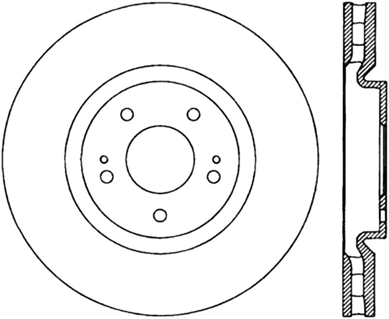 StopTech 03-06 Mitsubishi Lancer Evo AWD Drilled Left Front Rotor