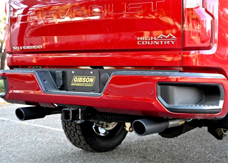 Gibson 2021+ Ford Bronco 4-DR 2.7L 4WD 2.5in Black Elite Cat-Back Dual Split Exhaust - Stainless