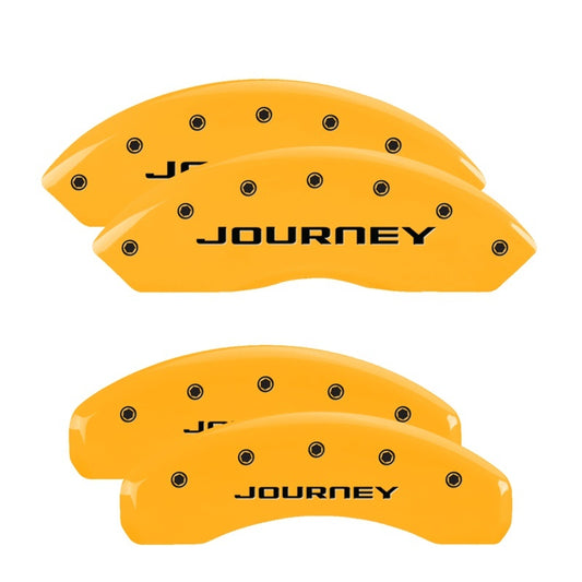 MGP 4 Caliper Covers Engraved Front & Rear With out stripes/Journey Yellow finish black ch