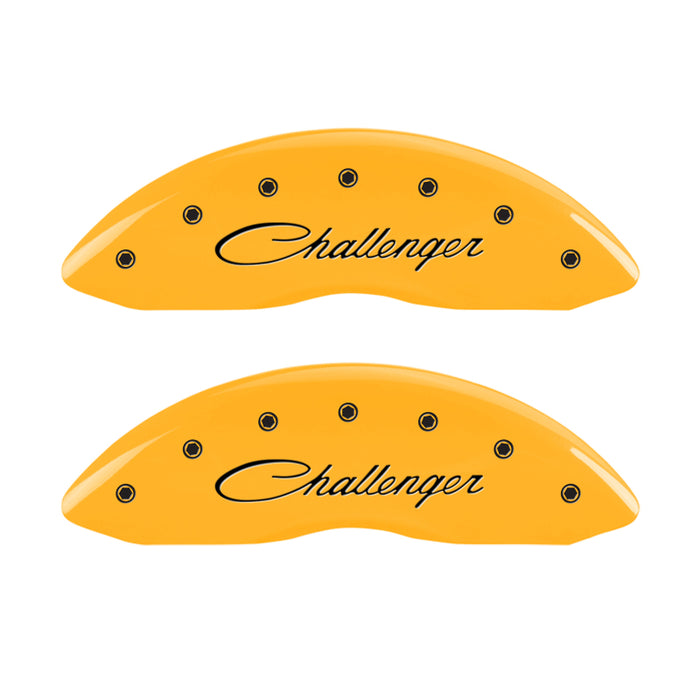 MGP 4 Caliper Covers Engraved Front Challenger Rear RT Yellow Finish Black Char 2006 Dodge Charger