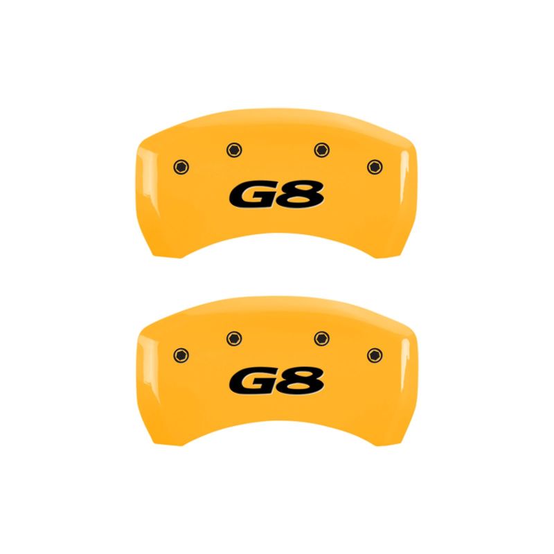 MGP 4 Caliper Covers Engraved Front Pontiac Rear G8 Yellow Finish Black Char 2008 Pontiac G8