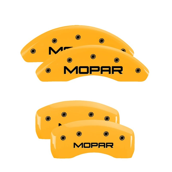 MGP 4 Caliper Covers Engraved Front & Rear Mopar Yellow Finish Black Char 2005 Chrysler Sebring