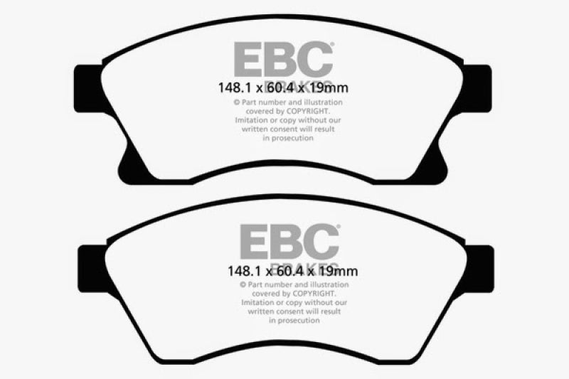 EBC 11+ Chevrolet Cruze 1.4 Turbo (10.9 inch front rotor) Greenstuff Front Brake Pads