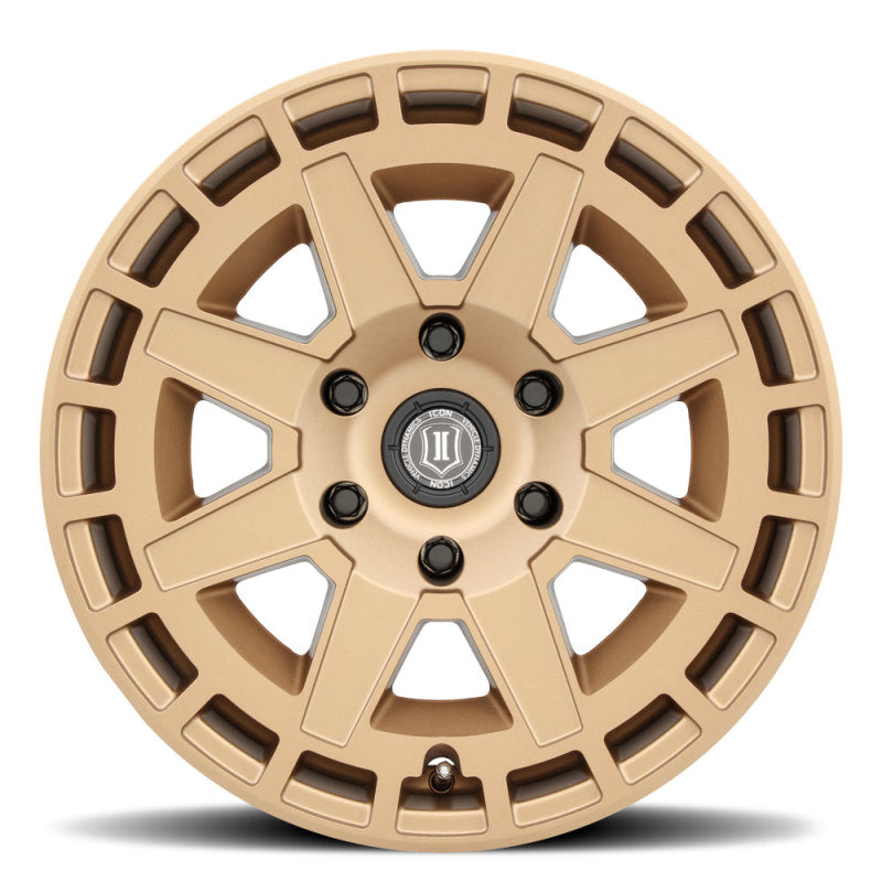 ICON Compass 17x8.5 6x5.5 0mm Offset 4.75in BS Satin Brass Wheel