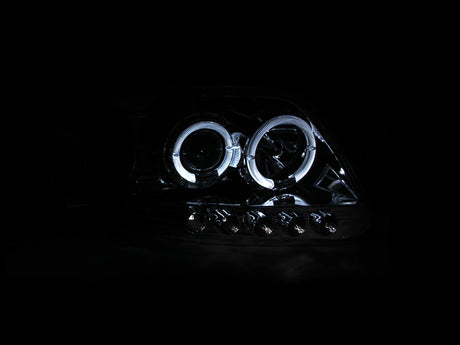 ANZO 1997.5-2003 Ford F-150 Projector Headlights w/ Halo and LED Chrome 1pc