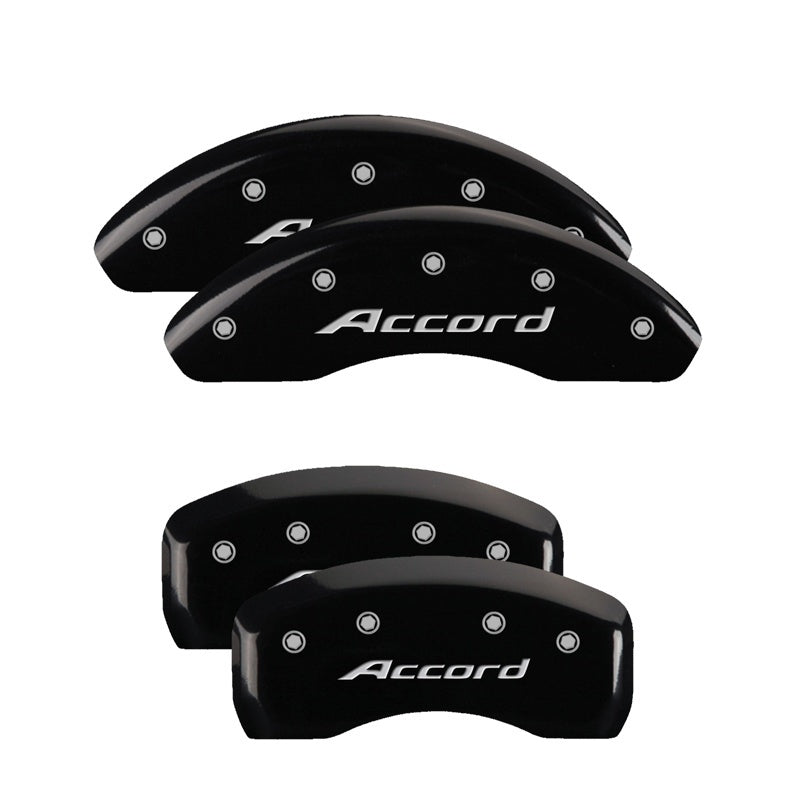 MGP 4 Caliper Covers Engraved Front Accord Rear Accord Black Finish Silver Char 2019 Honda Accord