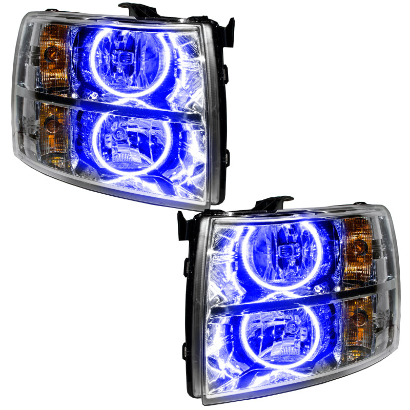 Oracle Lighting 07-13 Chevrolet Silverado Pre-Assembled LED Halo Headlights - Blue