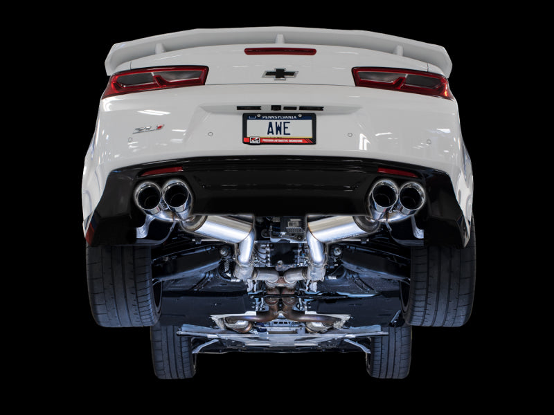 AWE Tuning 16-19 Chevrolet Camaro SS Axle-back Exhaust - Touring Edition (Quad Chrome Silver Tips)