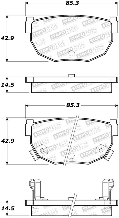 StopTech 87-89 Nissan 300ZX Sport Performance Rear Brake Pads