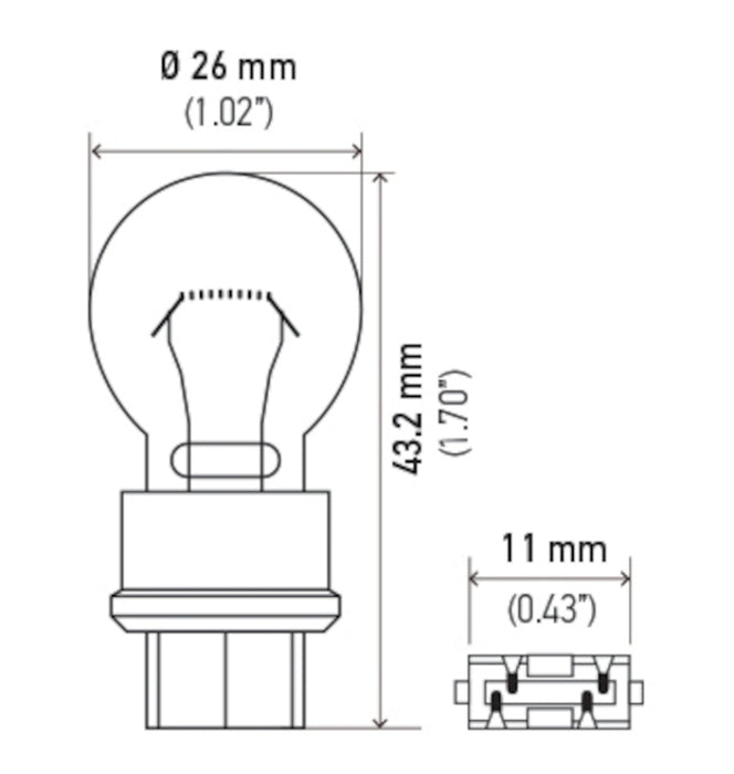 Hella Bulb 3047 12V 21/7W W2.5X16q S8