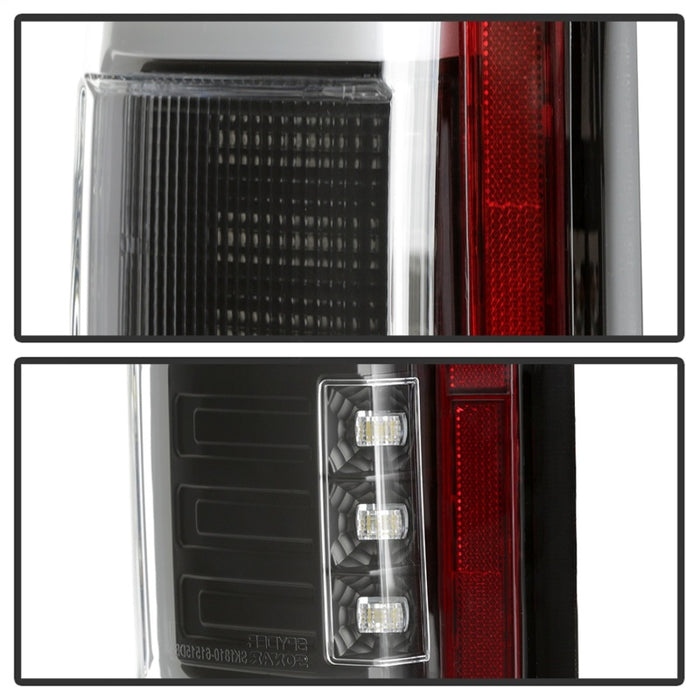 Spyder 15-18 Ford F-150 Light Bar LED Tail Lights (w/Blind Spot) - Black (ALT-YD-FF15015BS-LBLED-BK)